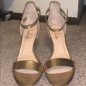 Gold/Clear Shimmery Heels (3.5 inches)